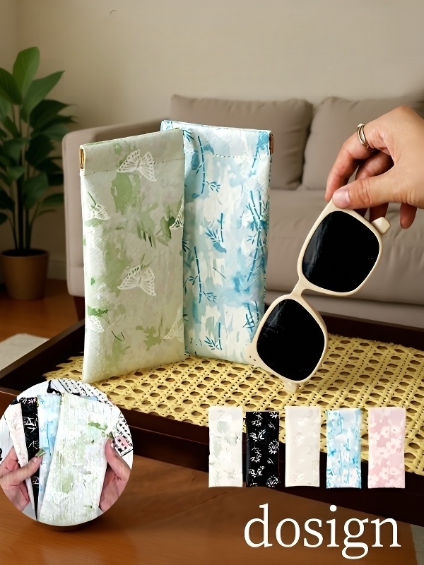  인쇄된 스냅 안경 수납 파우치