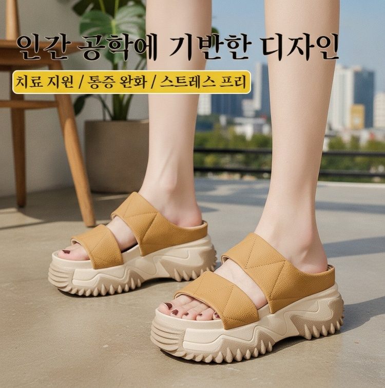 일자 토 디자인 여자 샌들 측면