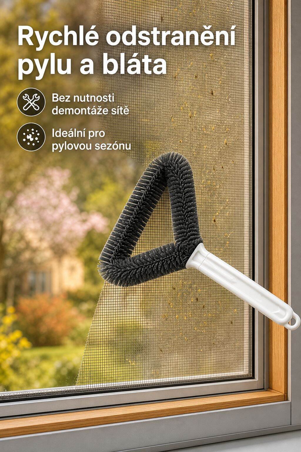 Snadné čištění okenní sítě bez demontáže