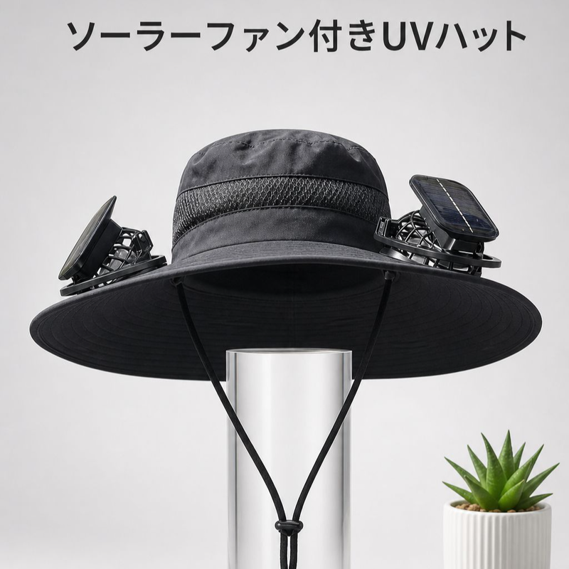 ソーラーファン付きサンバイザー