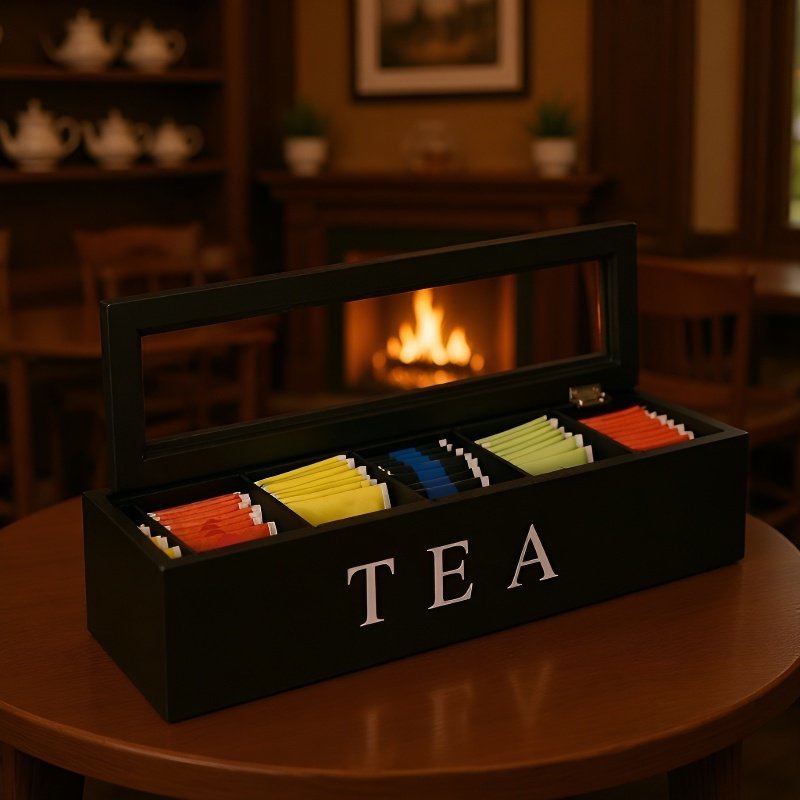 클래식 우드 티백 보관함