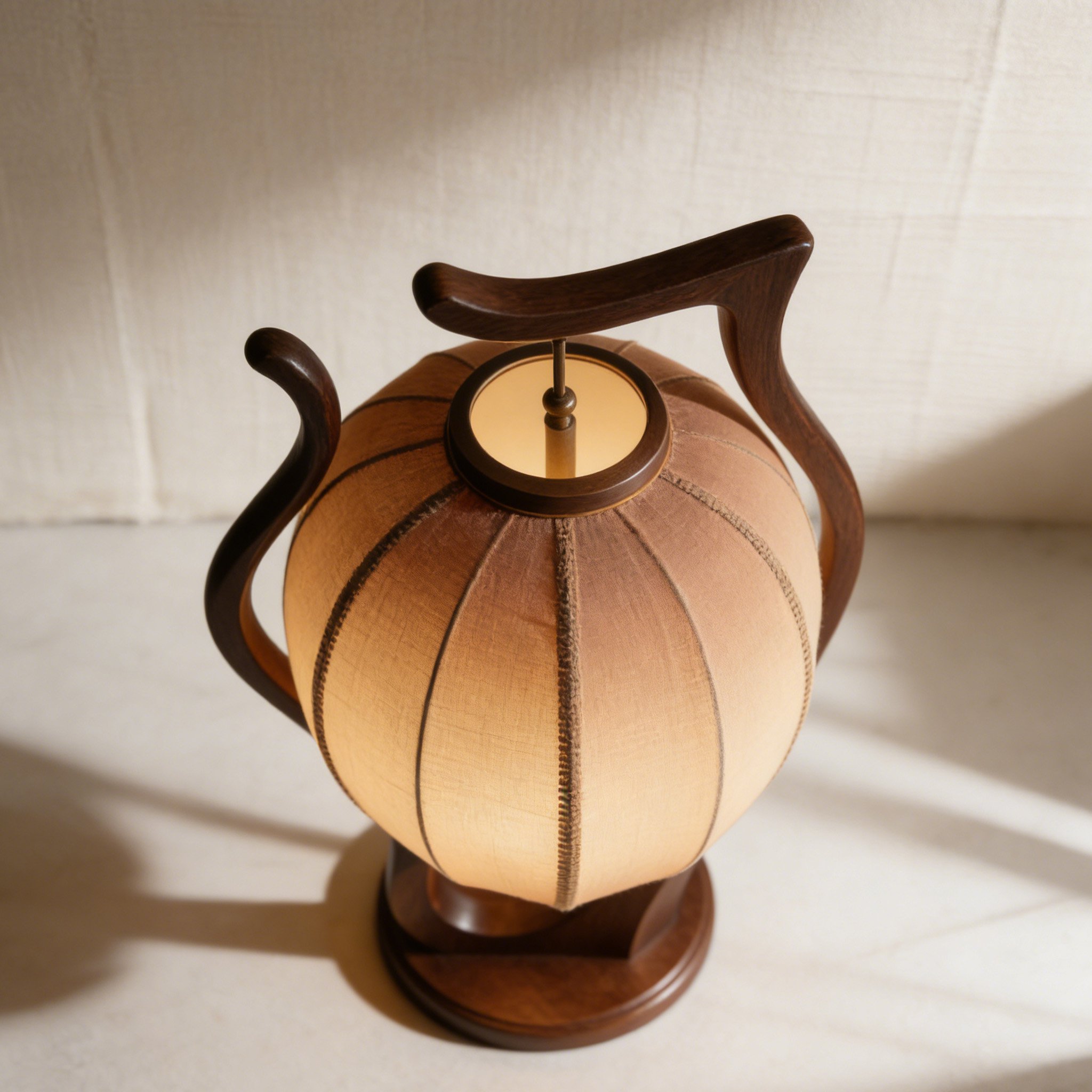 โคมไฟตั้งโต๊ะงานไม้สไตล์โบราณ