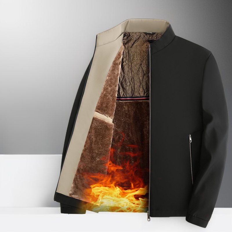 メンズ グラフェンミンクフリース スタンドカラージャケット