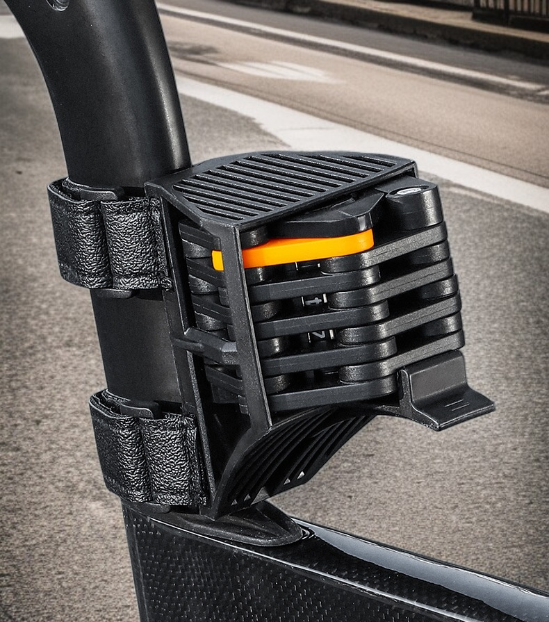 Weather-resistant folding bicycle lock outdoors