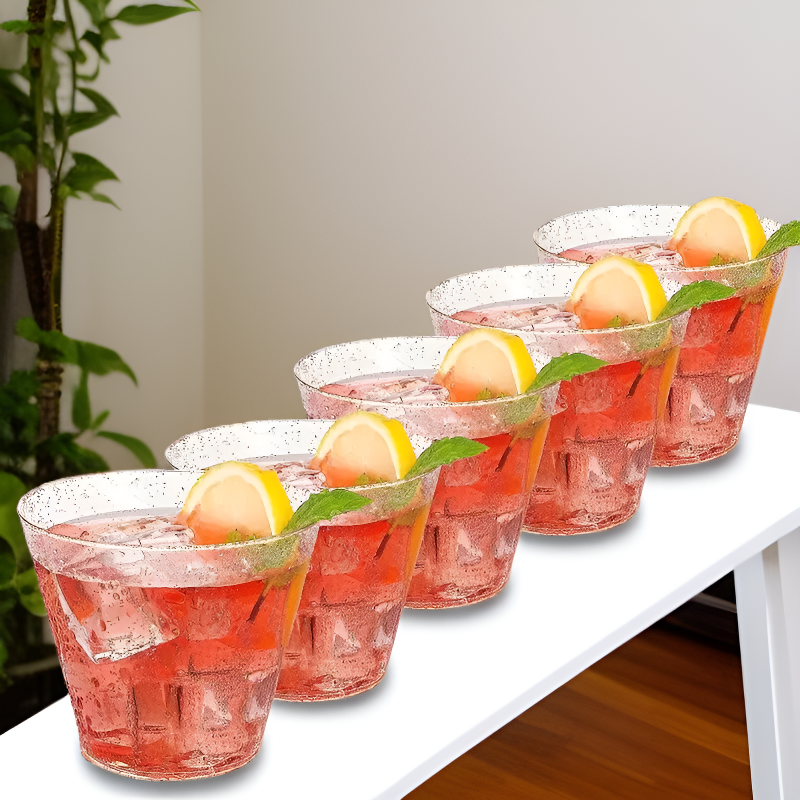 금가루가 뿌려진 단단한 플라스틱 항공기용 컵/주스컵