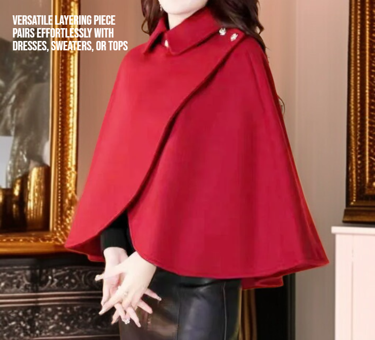 Women's woolen cape shawl for winter fashion