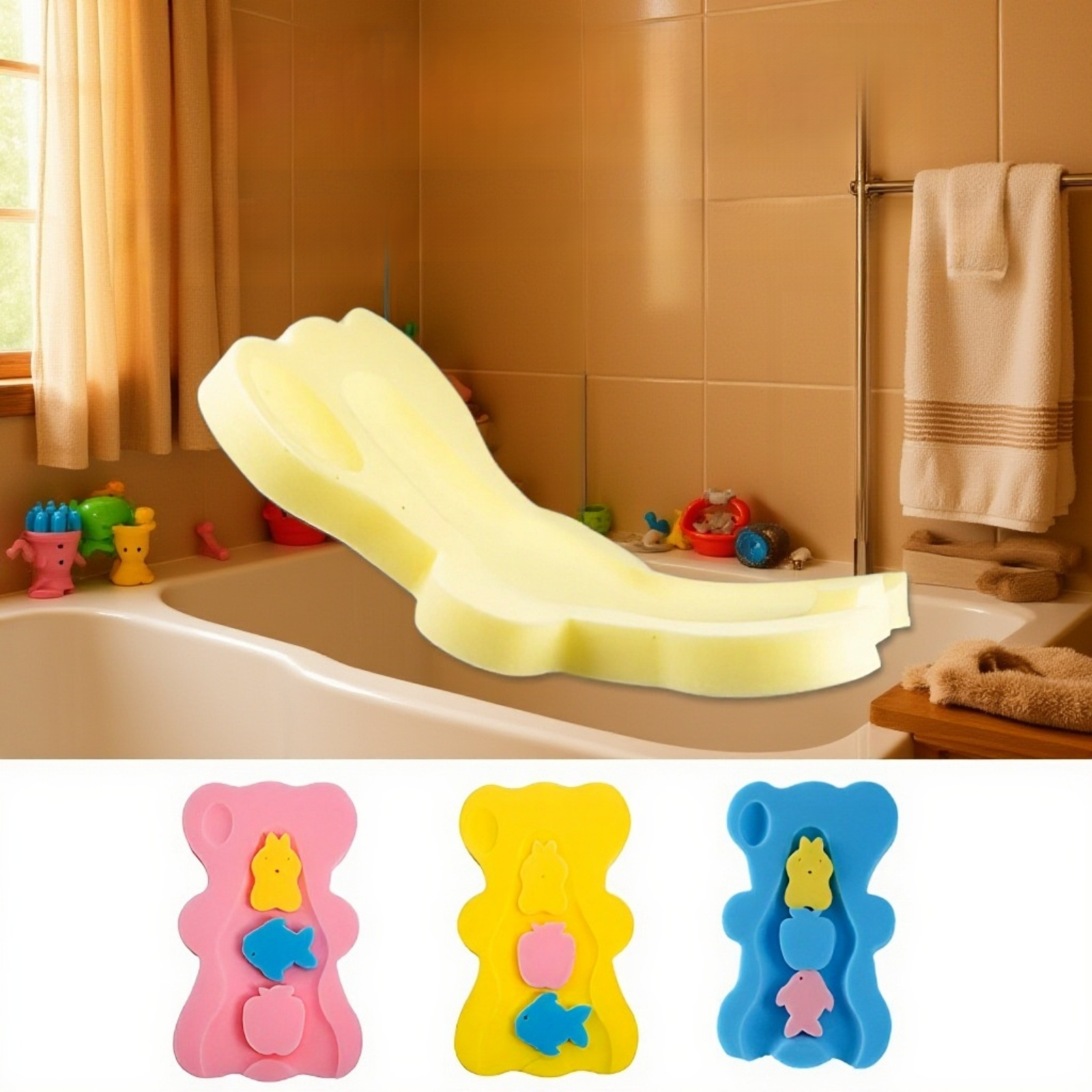 thick sponge pad for the baby bathtub