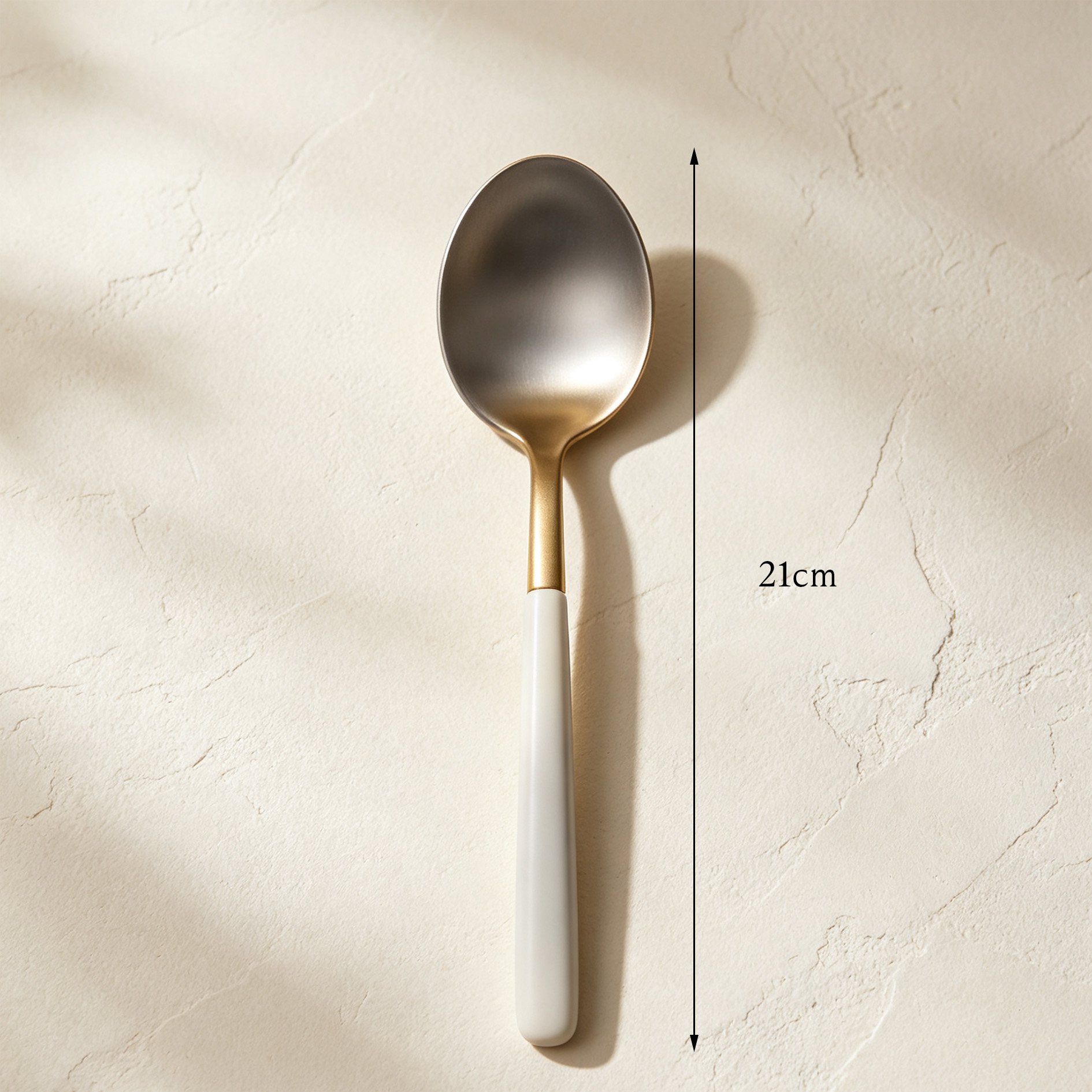 Durable stainless steel spoons in hand