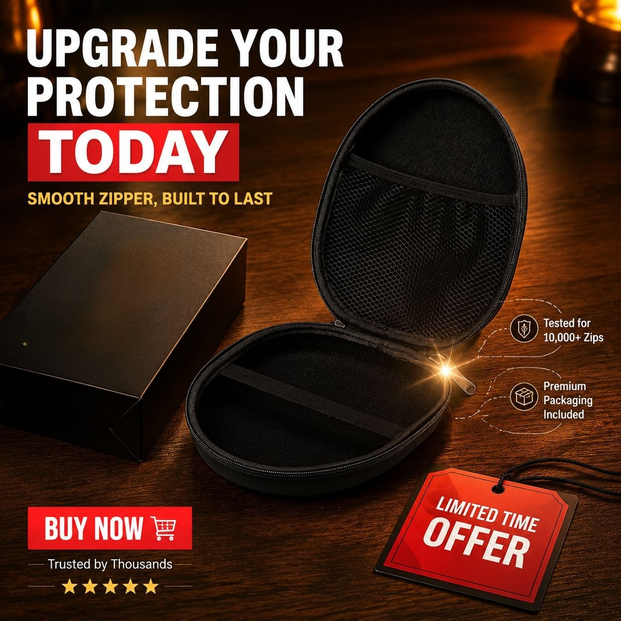 Universal Over-Ear Headphone Storage Case, Portable Shockproof Hard Shell Bag