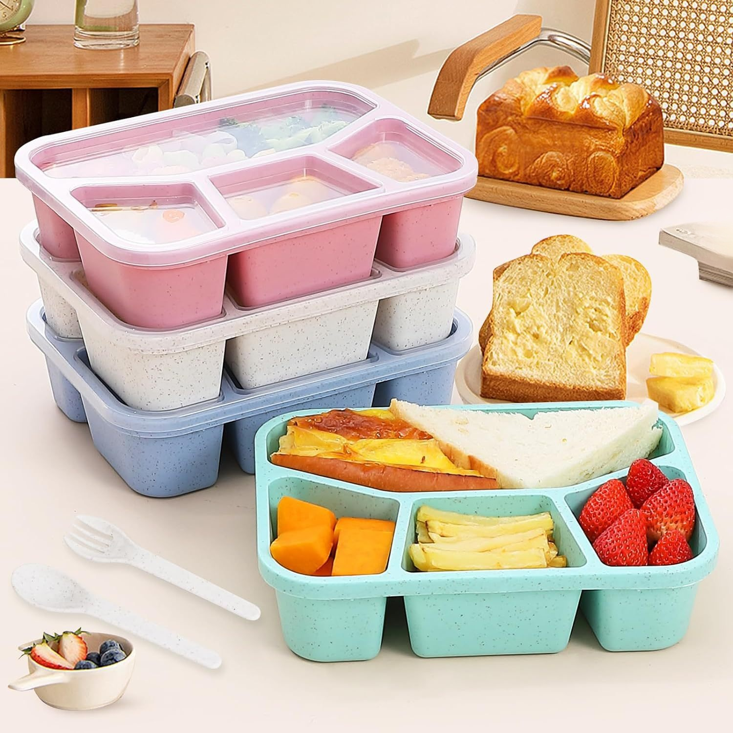 Wheat Straw Bento Box – Eco-friendly Square Lunch Container