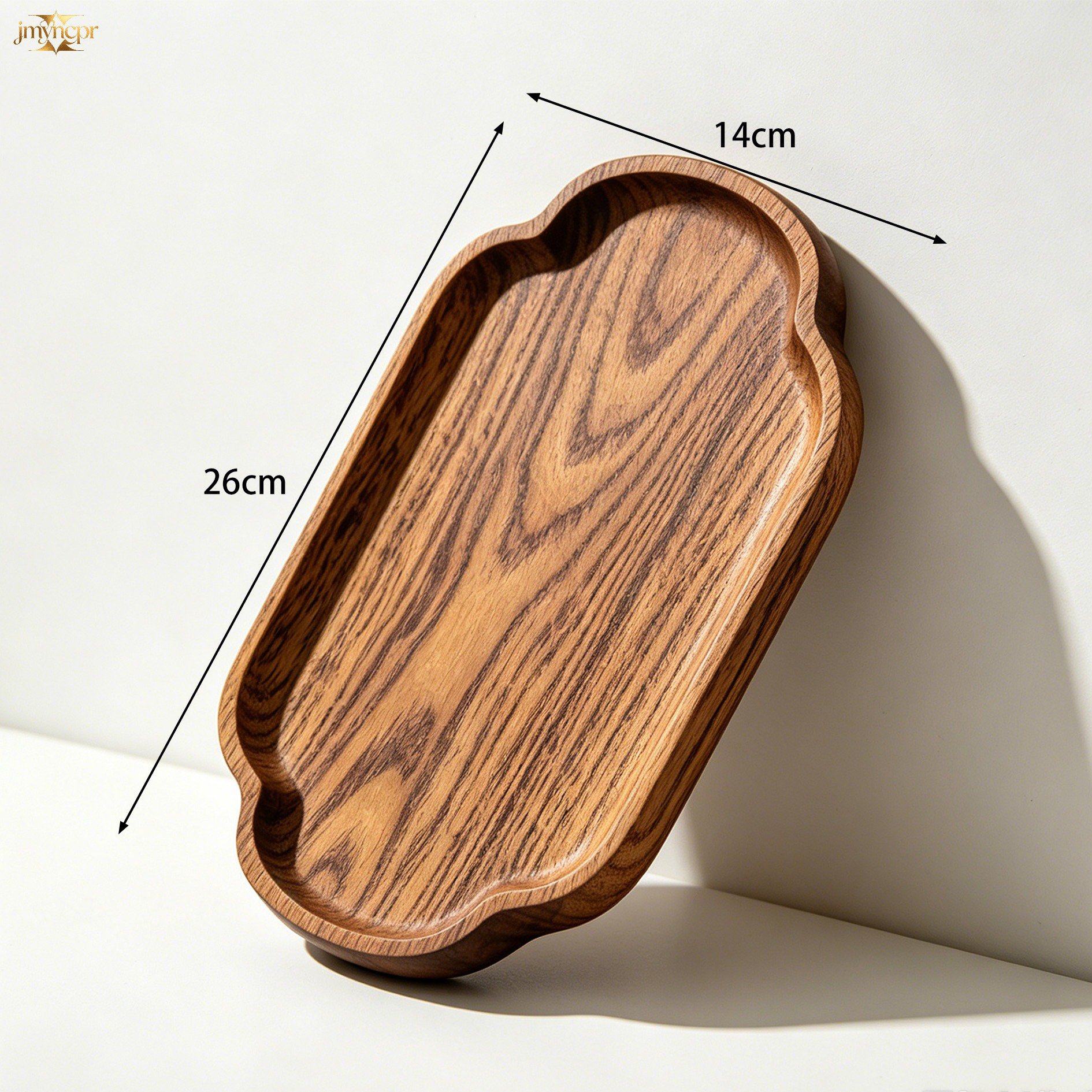 Close-up of natural wood grain on walnut tray