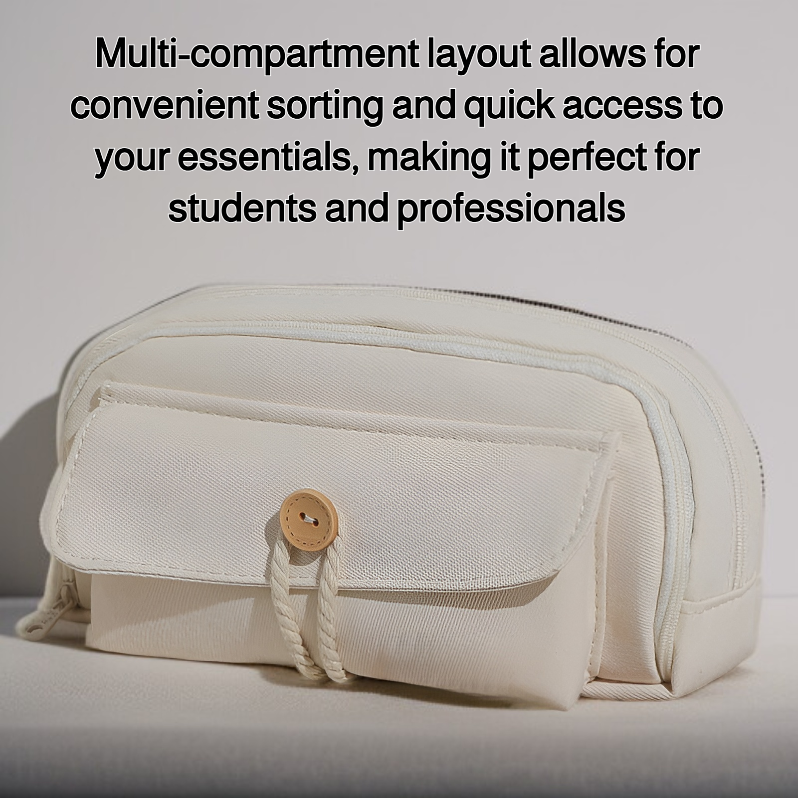 Japanese style large capacity pencil case front view