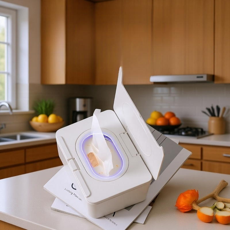 自動ポップアップ機能付きティッシュケースの使用シーン