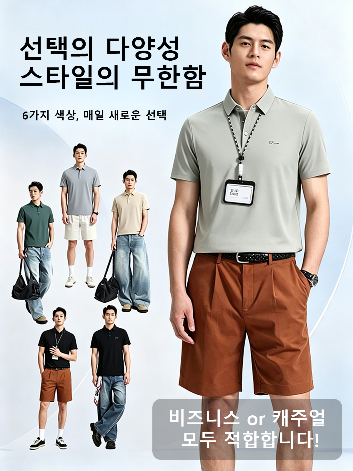 【빠른 쿨링 & 빠른 건조】남성 캐주얼 아이스 실크 폴로 셔츠
