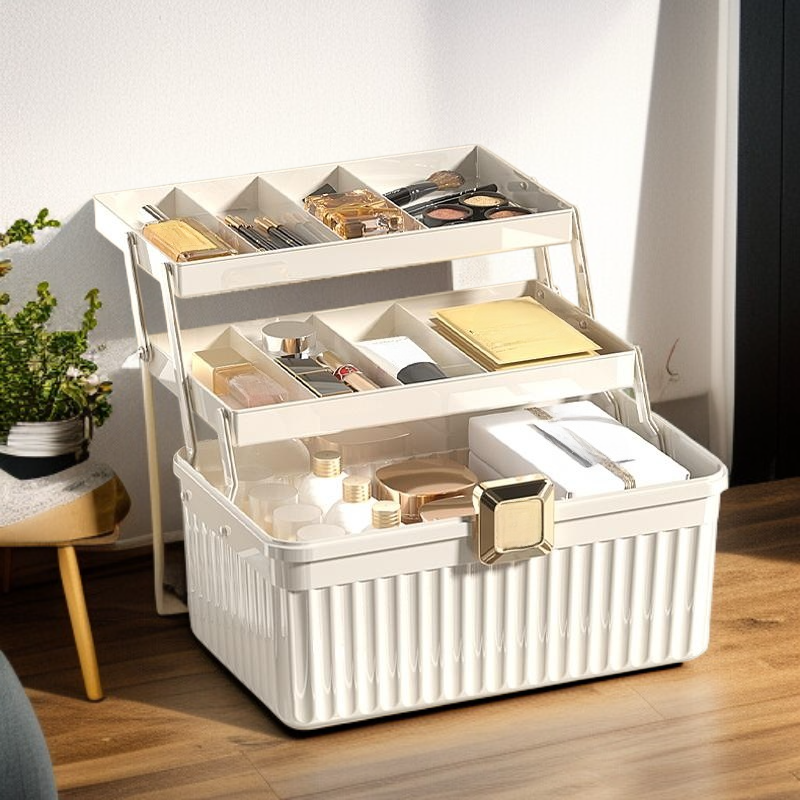 大型多段化粧品収納ボックス デスクトップ整理ラック