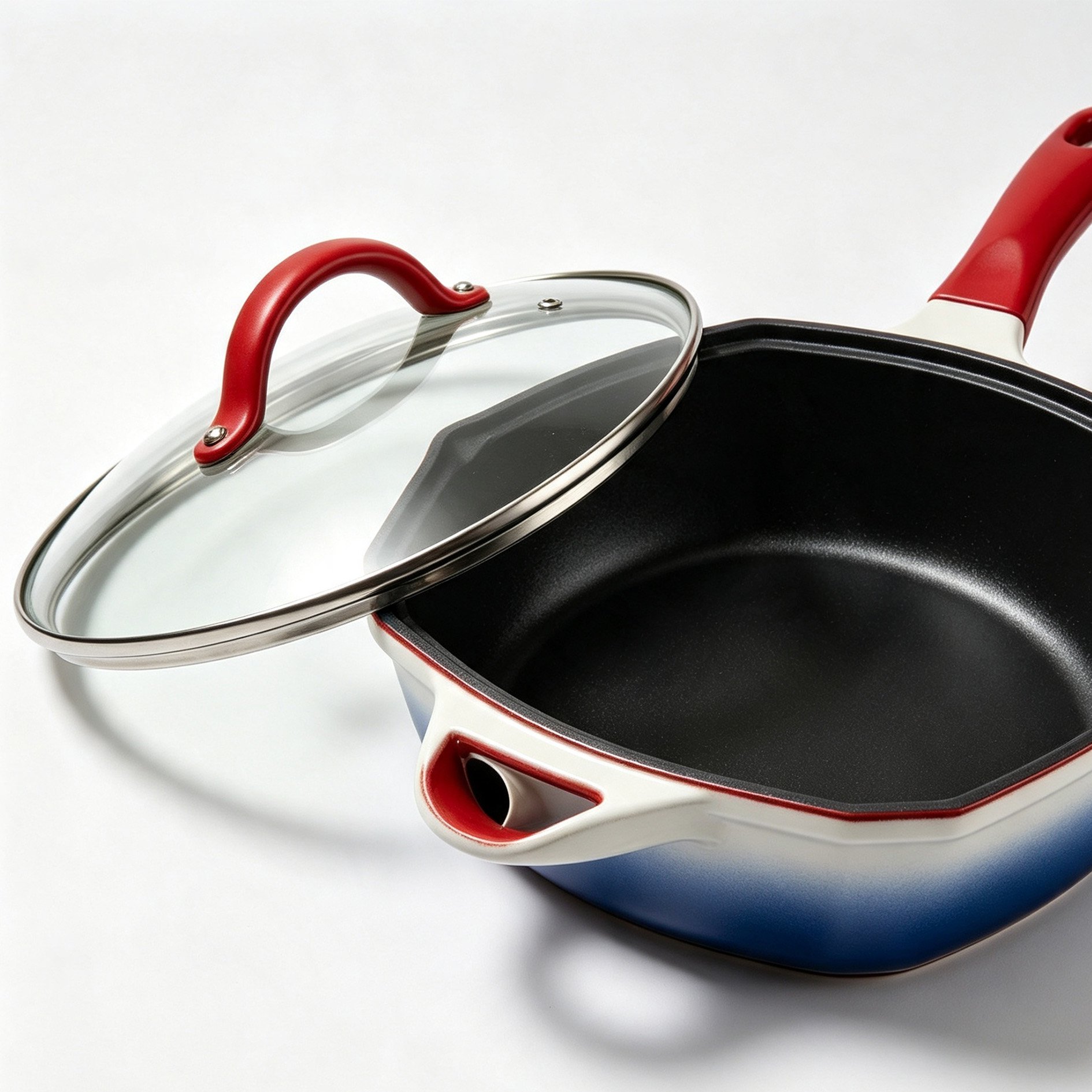 Close-up of star anise design on non-stick wok