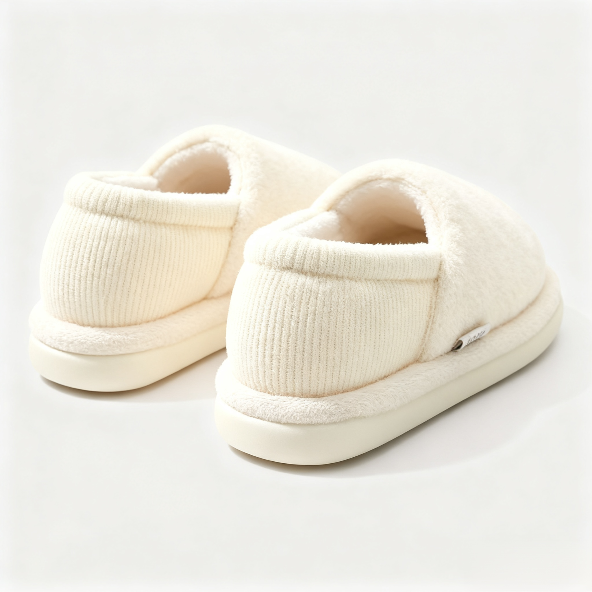 포근한 화이트 실내 슬리퍼