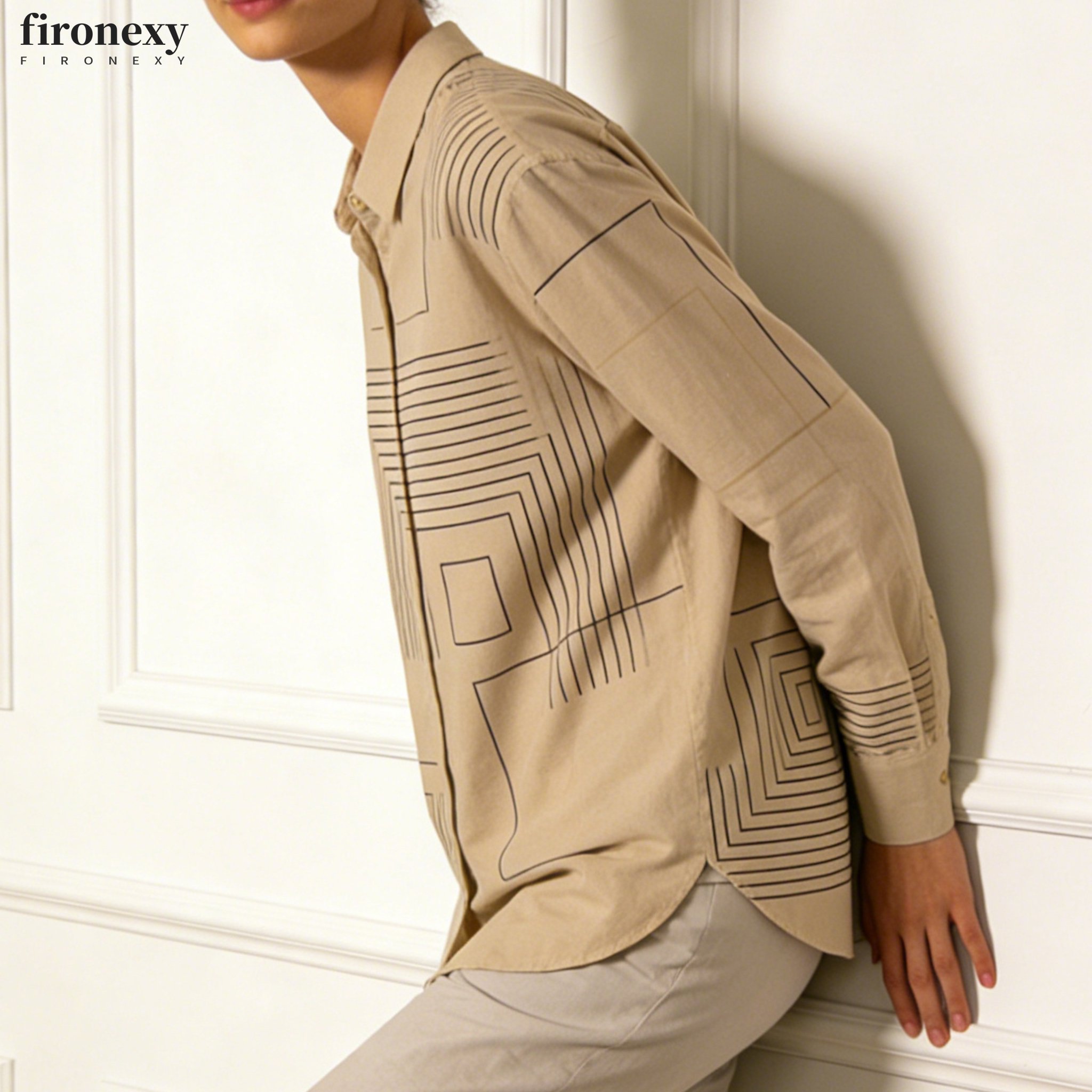 기하학적 줄무늬 셔츠