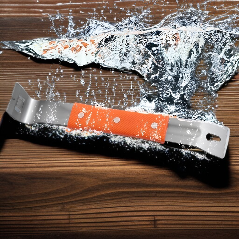 ステンレス製バール 多機能装飾スクレーパー木工ゴムハンドル ノンスリップ・ネイル・ピッカー・バール