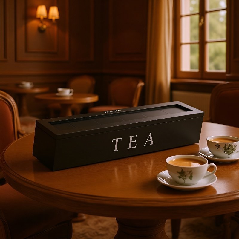 클래식 우드 티백 보관함