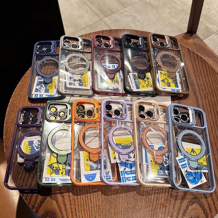 Apple 17対応 二重レンズカバー付き マグネット式透明耐衝撃ケース