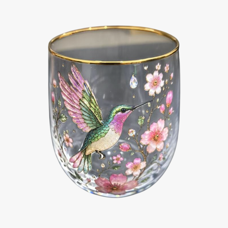 Handcrafted Enamel Glass Teacup Decorative Ornament
