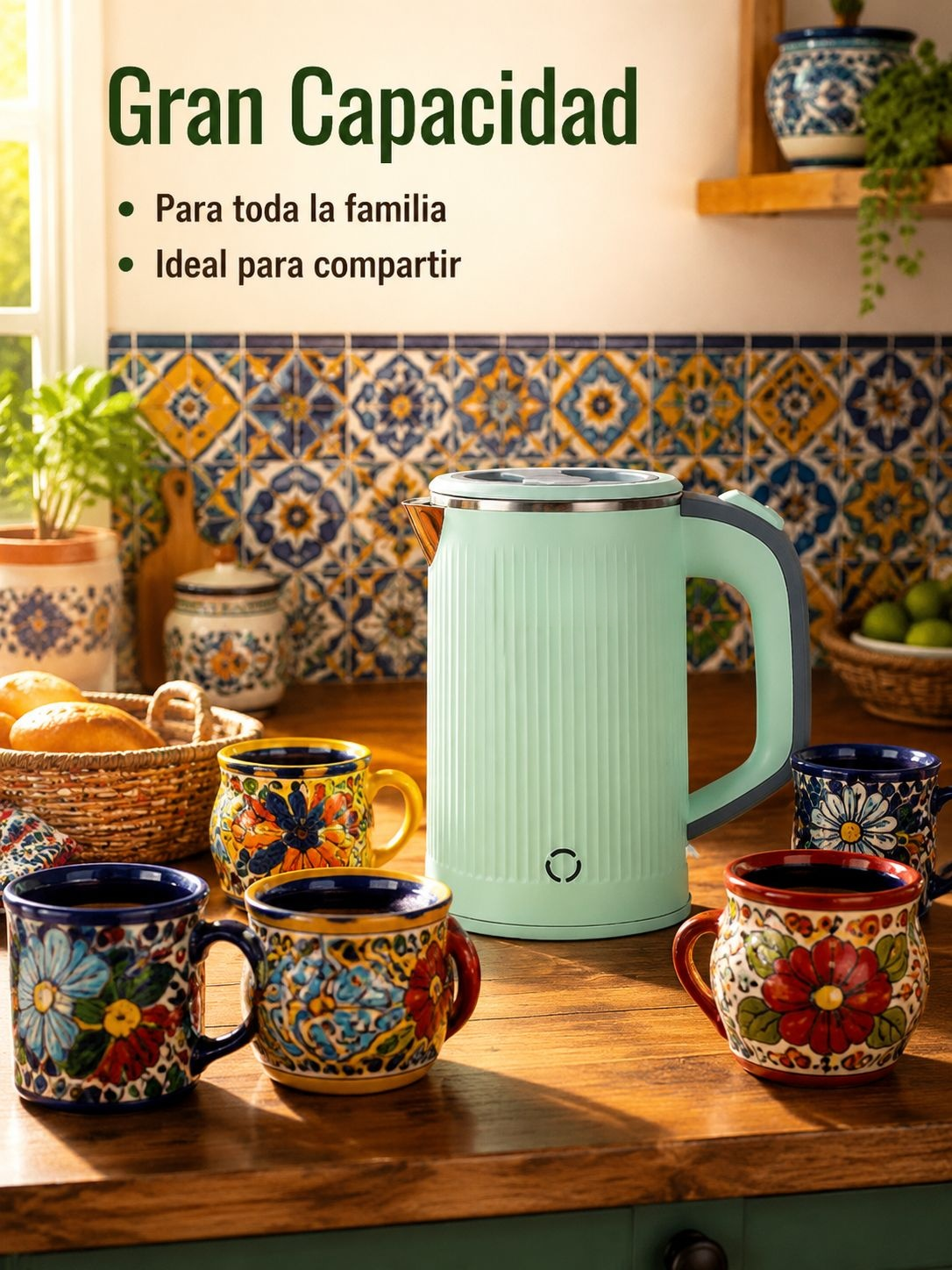 Hervidor de agua automático con apagado y función de mantener caliente para el hogar