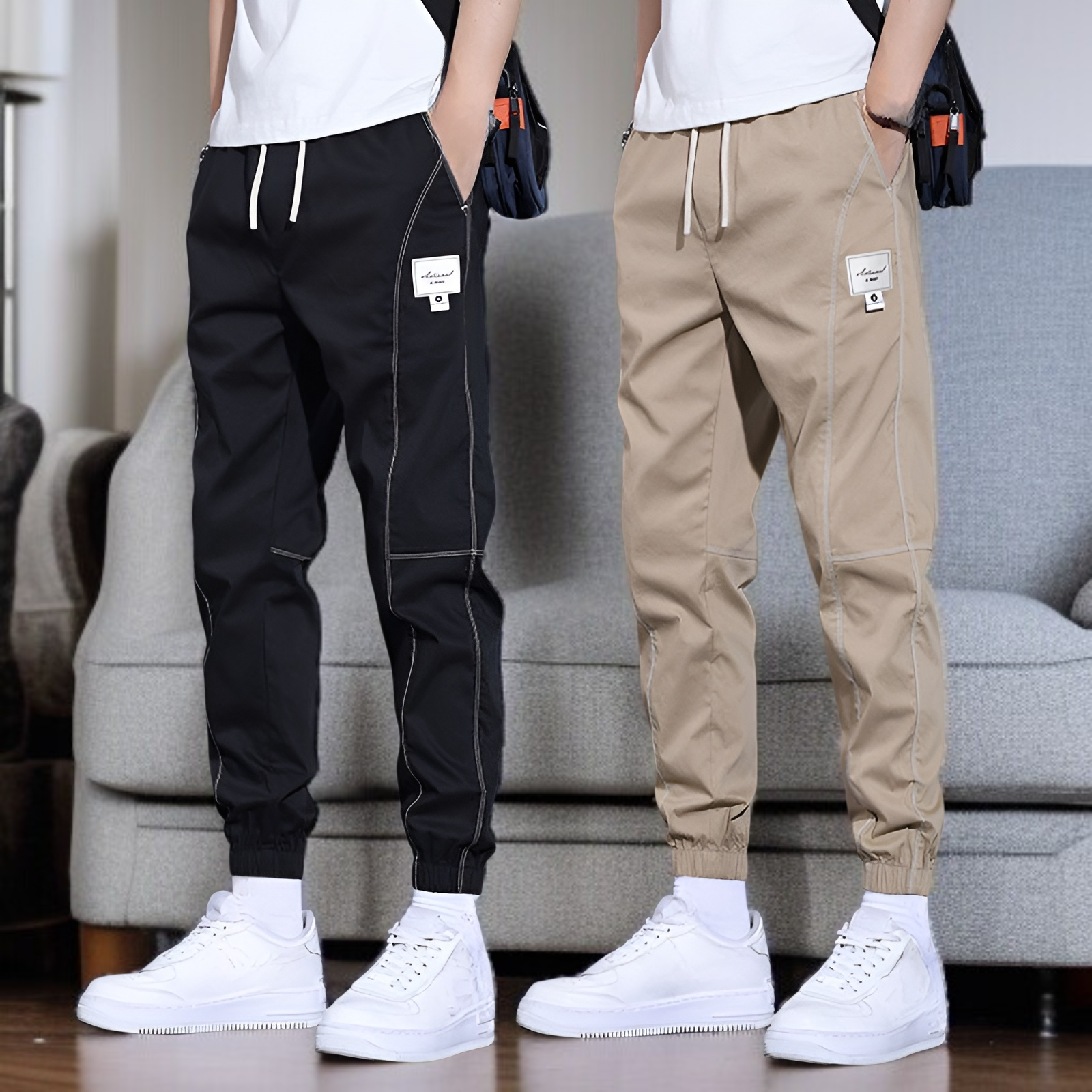 メンズカジュアルパンツ春と秋メンズパンツゆったり夏オーバーオールメンズパンツメンズハーレムパンツハンサム個性パンツ