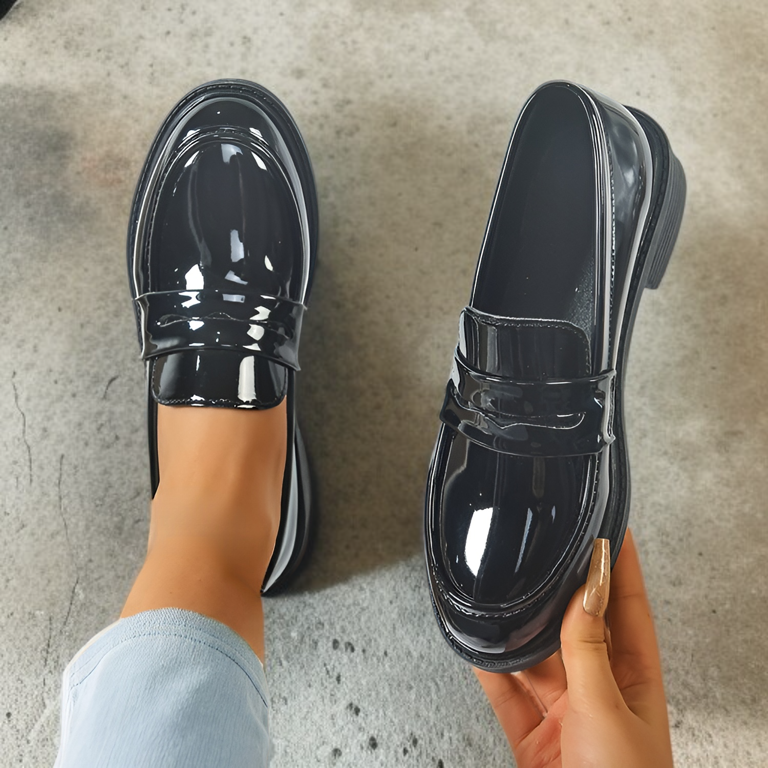 スリッポンメリージェーンローファー