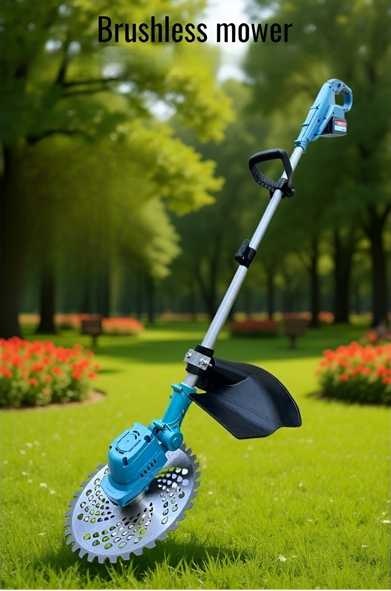 Cordless weeding tool removing weeds from patio