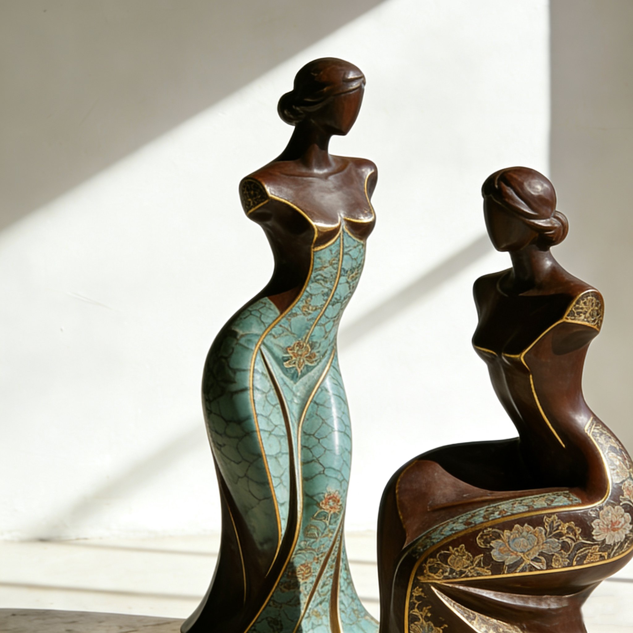 다양한 형태의 나무 조각 인테리어 소품