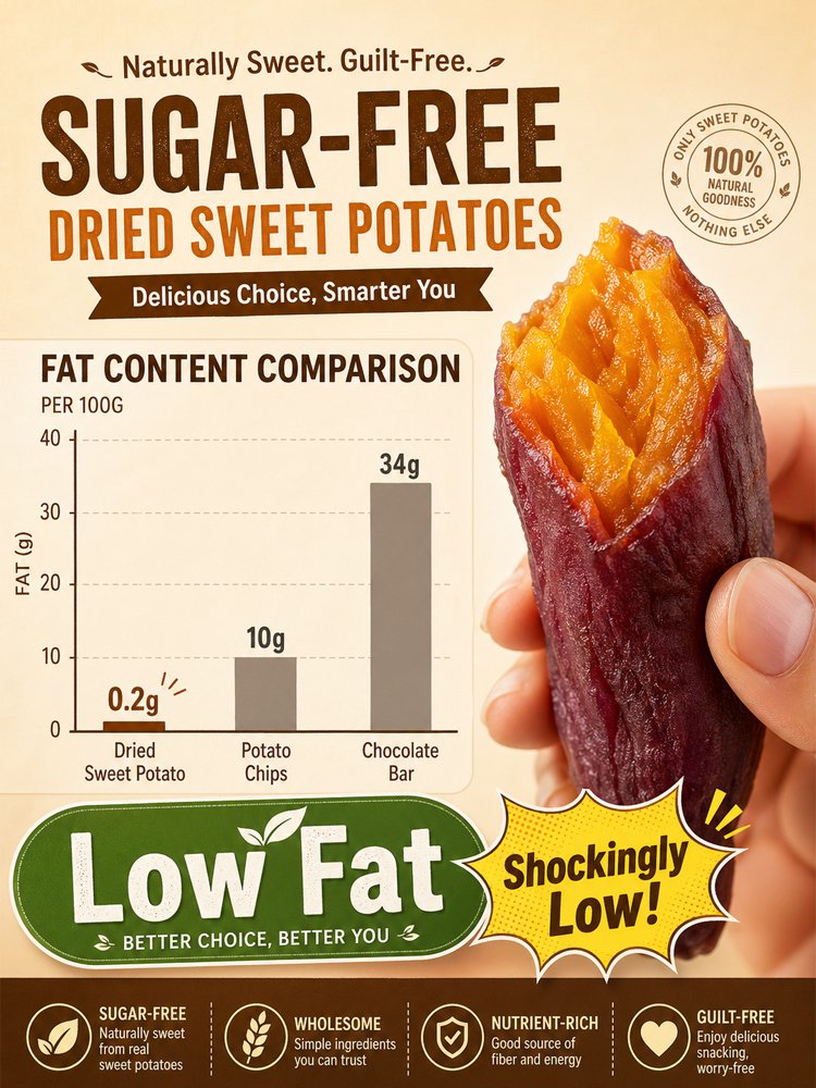 Low-fat, sugar-free dried sweet potatoes