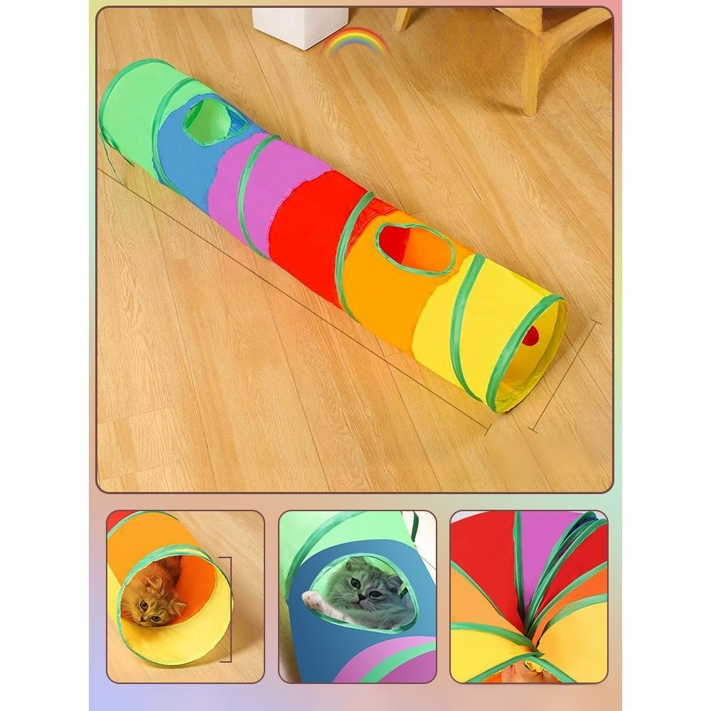 Rainbow Foldable Cat Tunnel