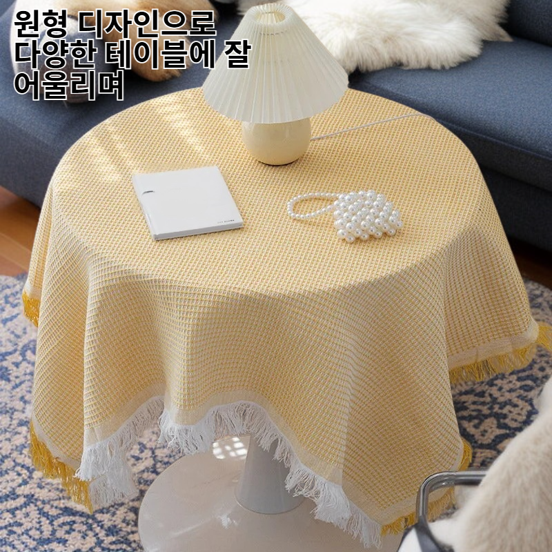 가정용 코튼 린넨 원형 테이블매트 캠핑 야외용