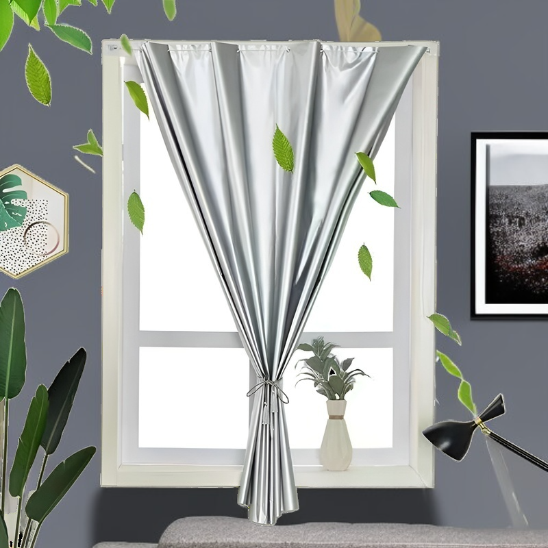 完成品の自己接着遮光カーテン レンタルルーム 寝室 厚手 フローティングウィンドウ 寝室 カーテン ノーパンチ遮光ファブリックカーテン