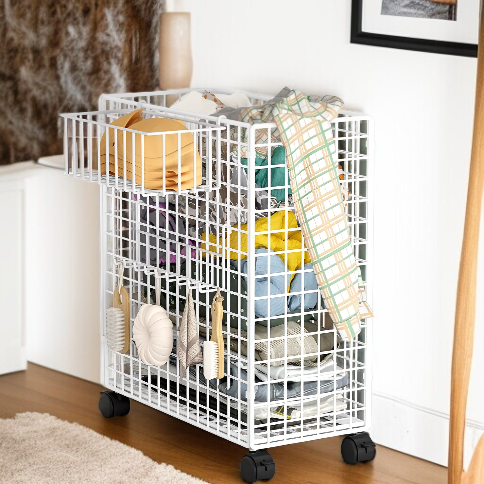 ランドリー用折りたたみ可能鉄かご