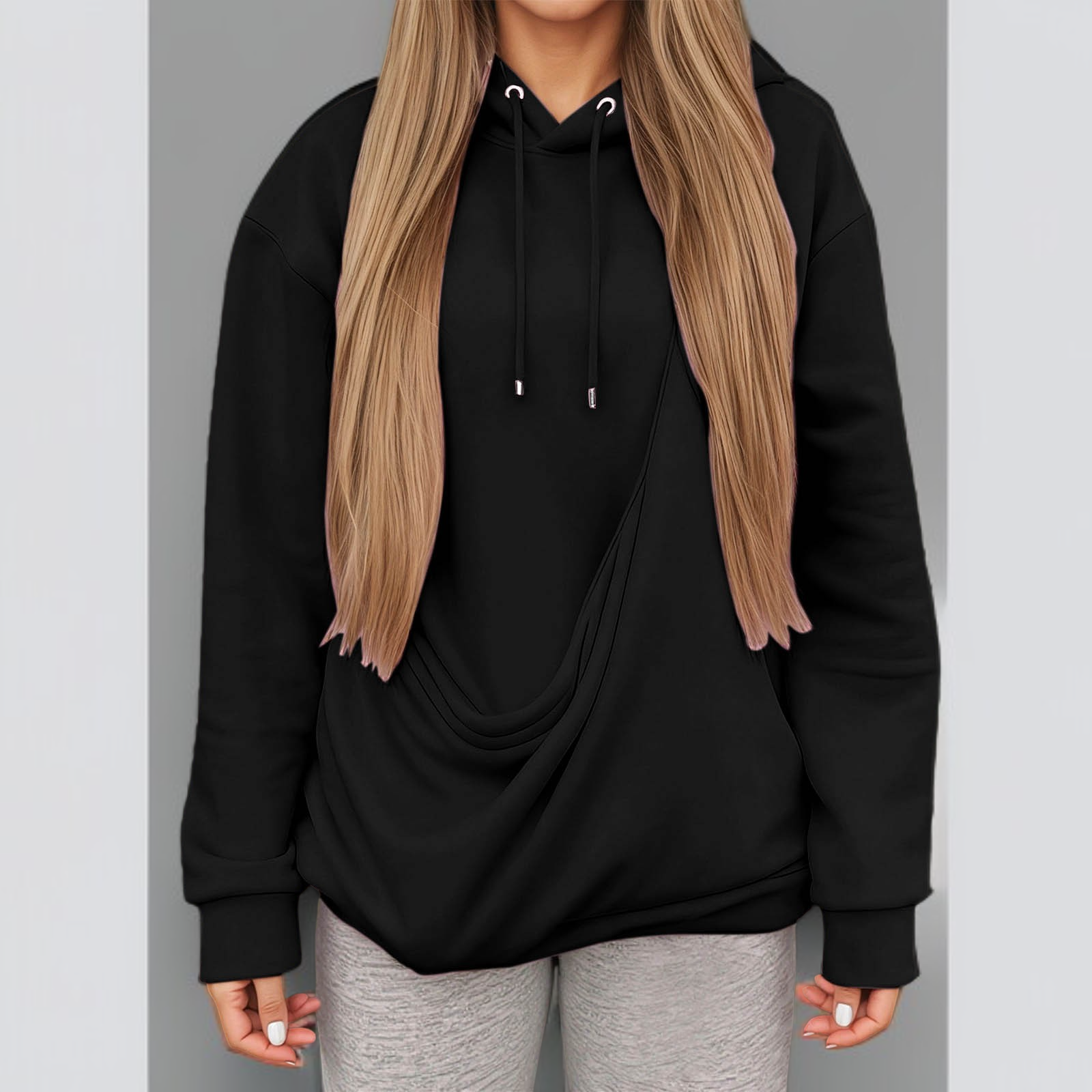 가을과 겨울을 위한 여성용 루즈 캐주얼 스웨트셔츠