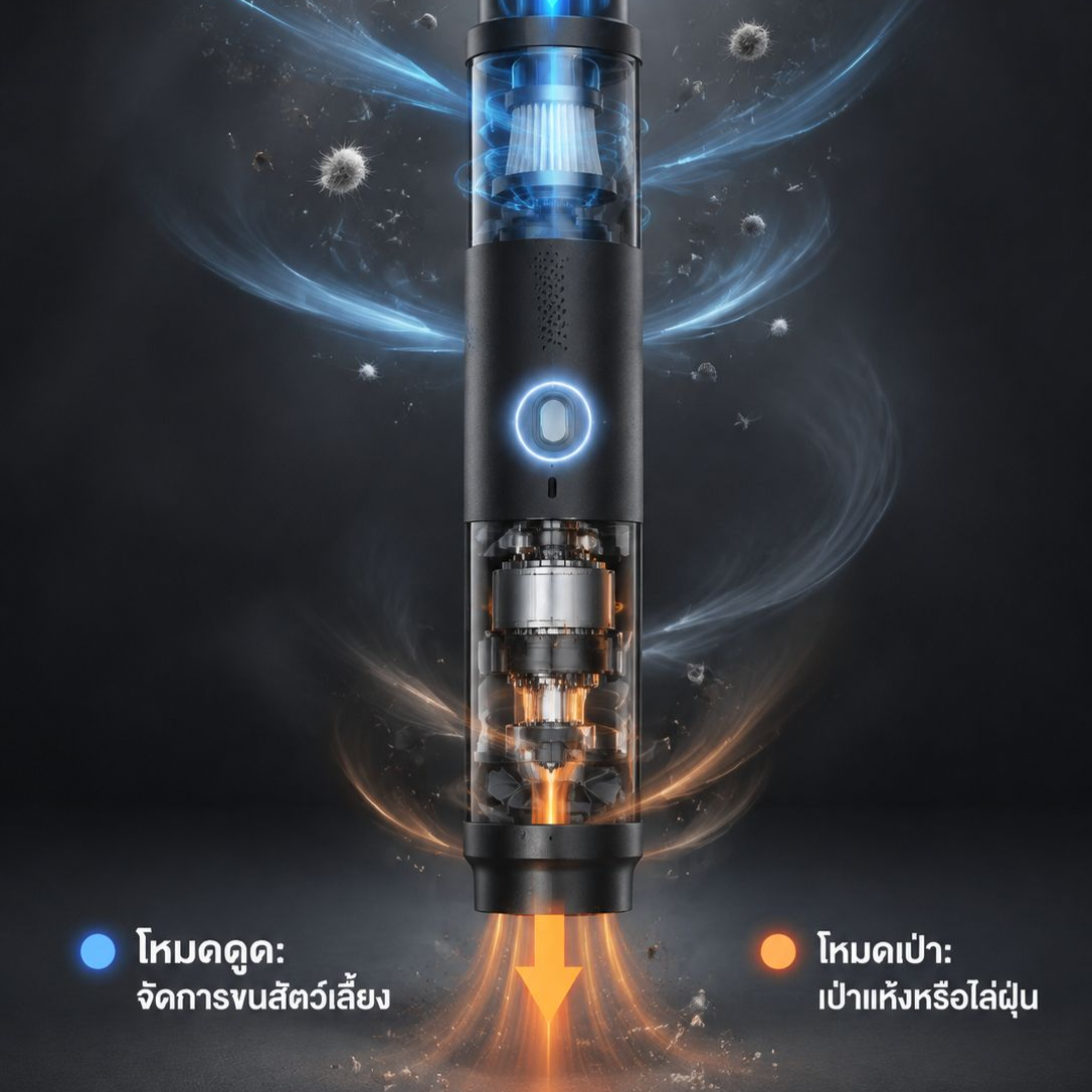 เครื่องดูดขนสัตว์เลี้ยงอเนกประสงค์ ดูดและเป่าได้