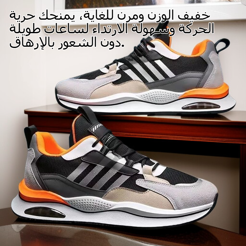 حذاء رجالي رياضي عصري متعدد الاستخدامات مقاوم للانزلاق وجديد قابل للتنفس بنسيج شبكي