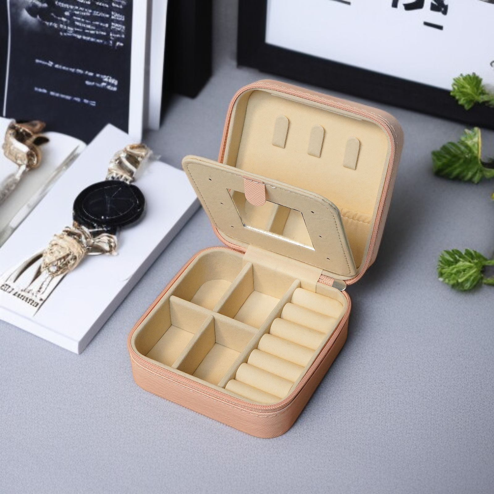 Portable Mini Jewelry Box Small Jewelry Storage Travel Jewelry Case