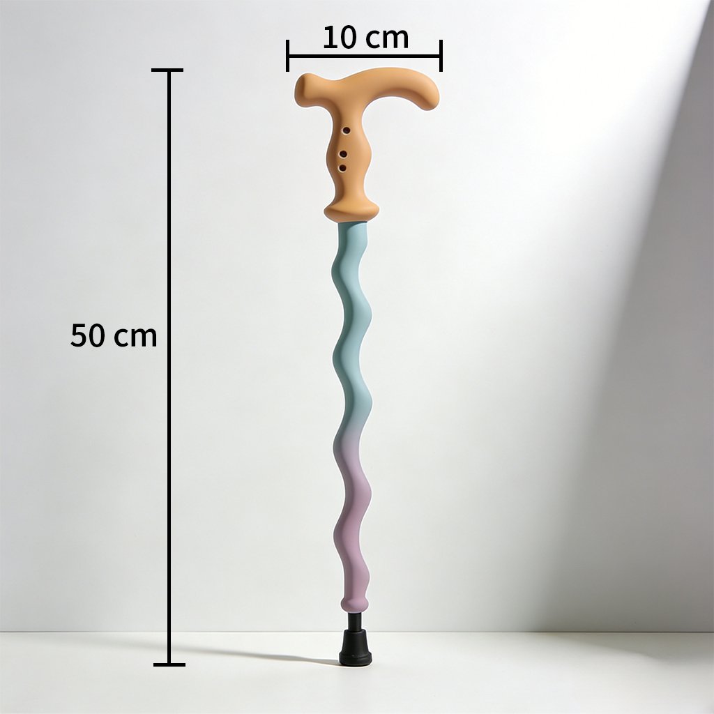 Durable hiking stick supporting hiker on forest path