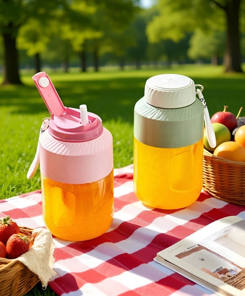 フレッシュジュースを作る電動ジューサーカップ