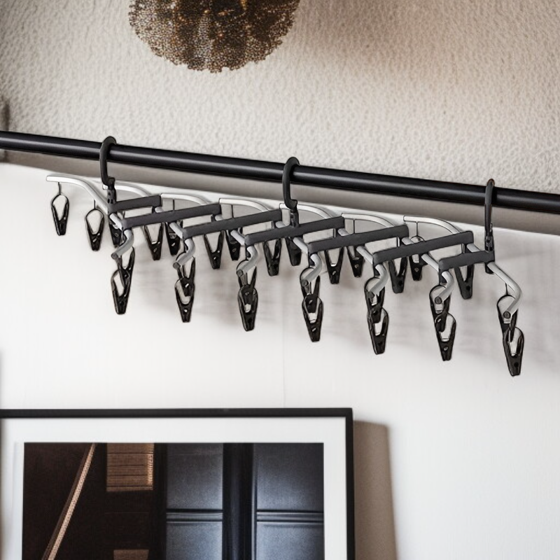 ไม้แขวนเสื้อชั้นในพลาสติก ABS พร้อมคลิปกันลื่นแบบนุ่ม ทนทานพิเศษ