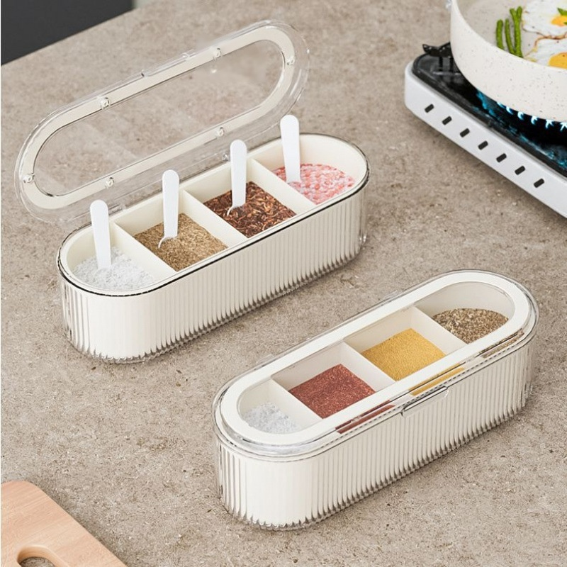 スプーン付きキッチン調味料ボックス