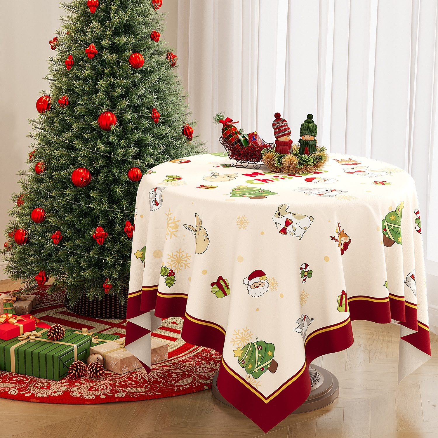 Waterproof & Oil-proof Christmas Party Tablecloth