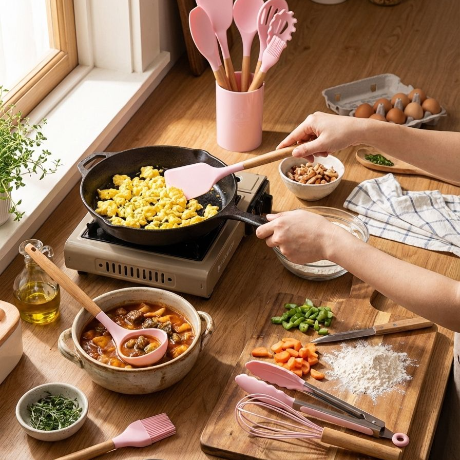 食器洗い機対応のシリコン製調理器具