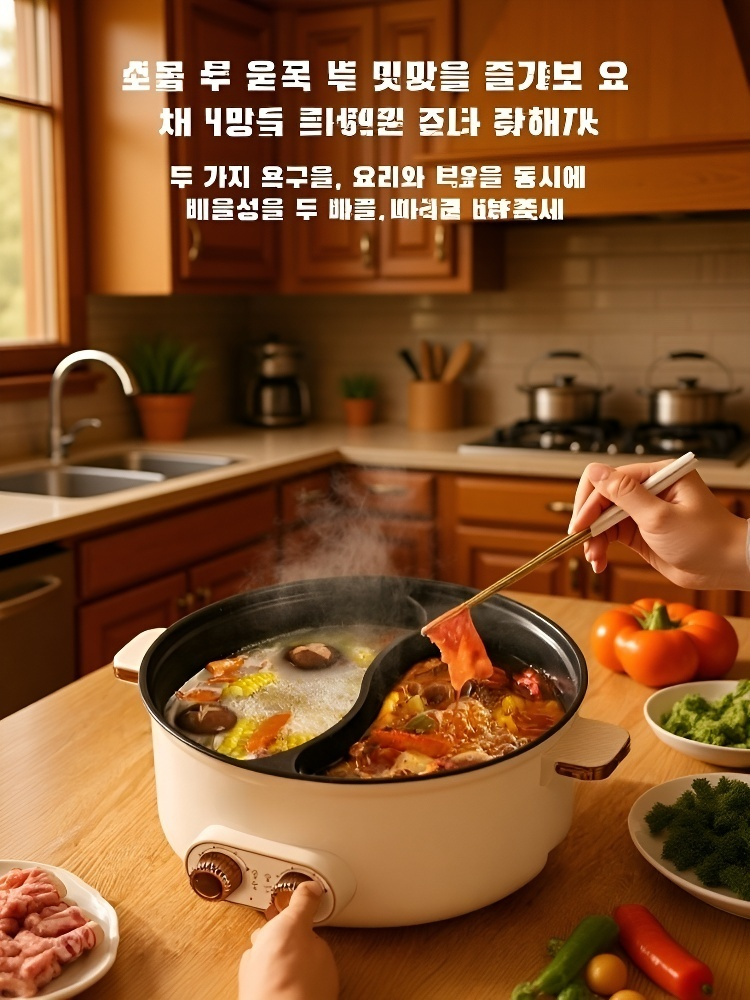  한 쌍의 이중 제어 전기 냄비