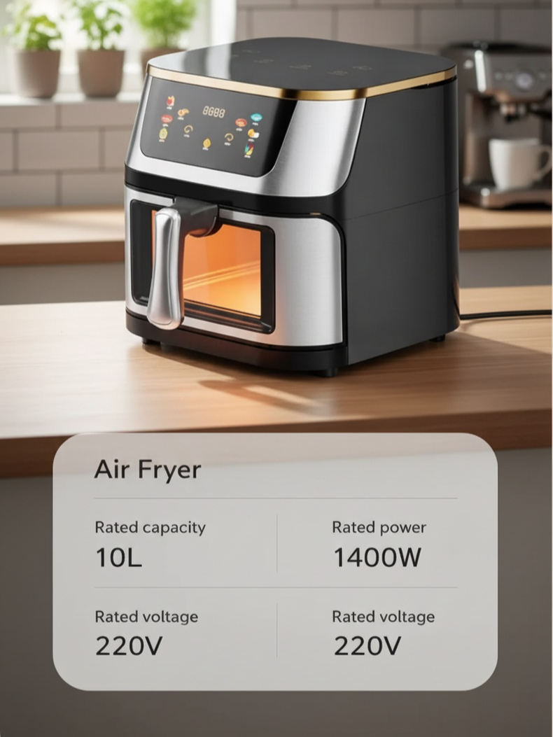 Large capacity multifunctional visual touch air fryer