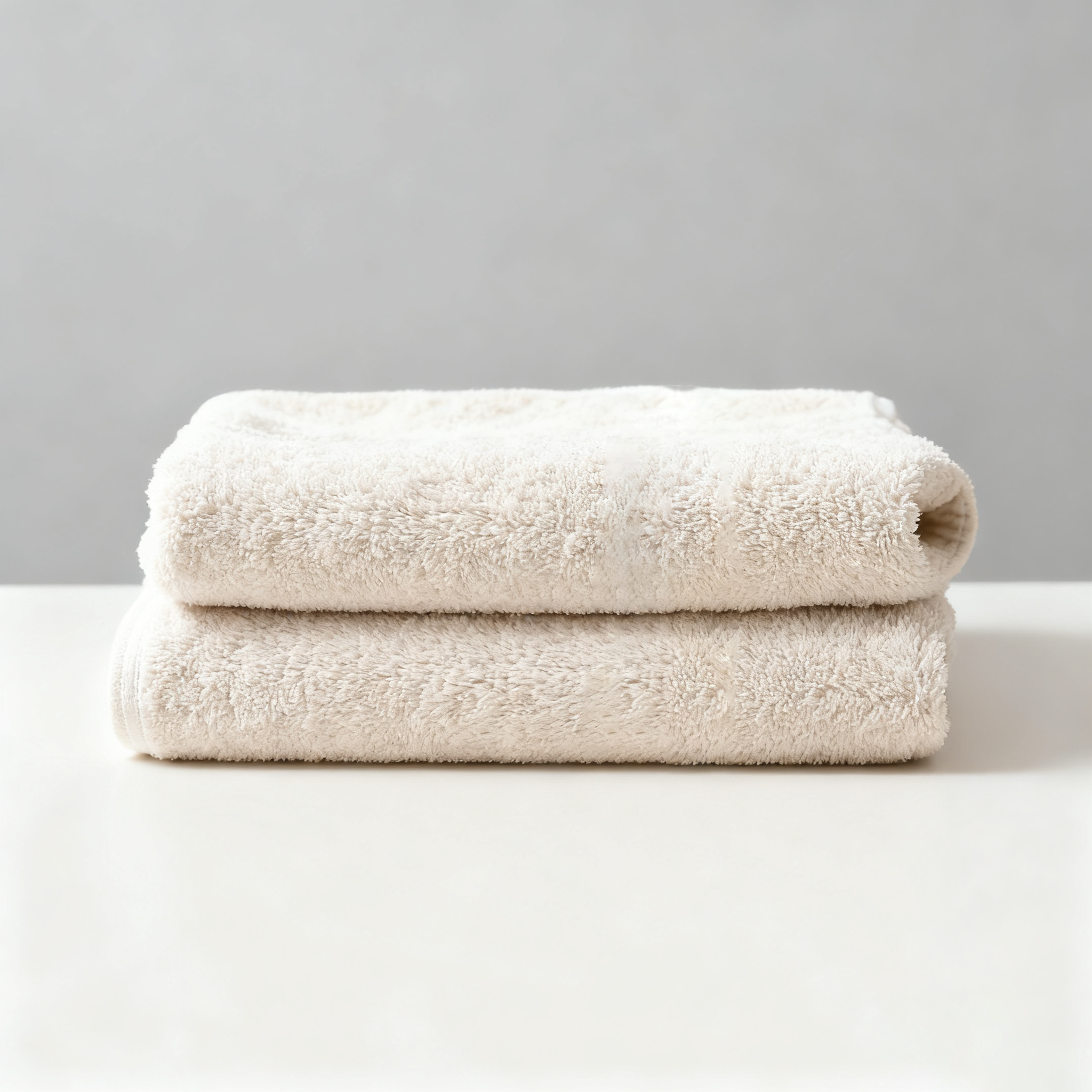 크리미한 흰색의 부드러운 목욕 타월