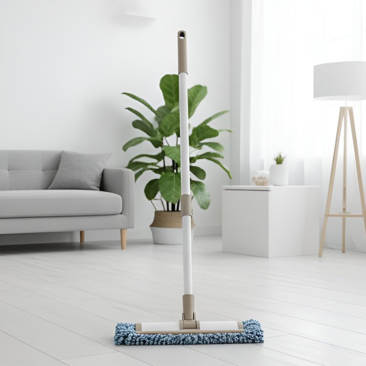 Bílý úklidový mop